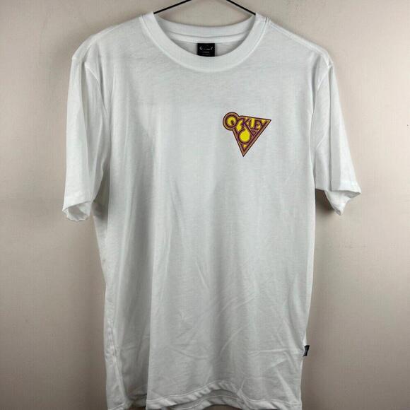 Oakley Hydrolix Triangle Logo T-Shirt White Size S – Retro Skate BMX Surf Style - Picture 1 of 6